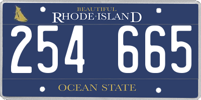 RI license plate 254665