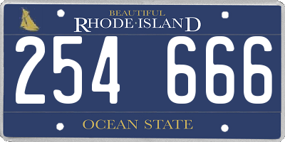 RI license plate 254666