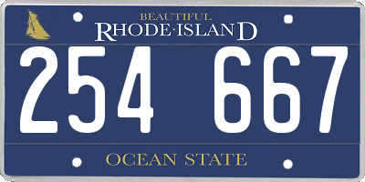 RI license plate 254667