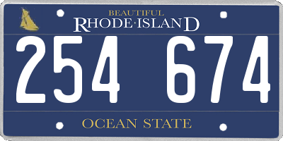 RI license plate 254674