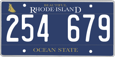 RI license plate 254679