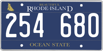 RI license plate 254680