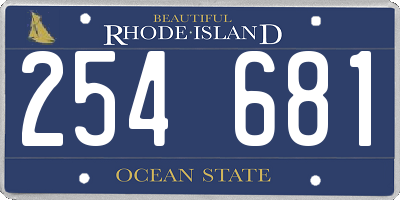 RI license plate 254681