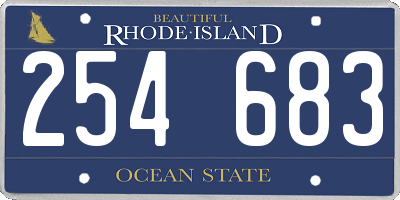 RI license plate 254683