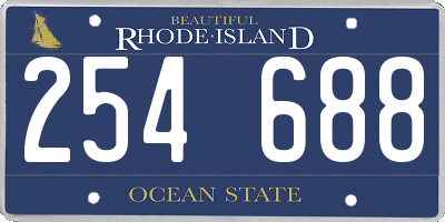 RI license plate 254688