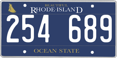 RI license plate 254689