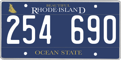 RI license plate 254690