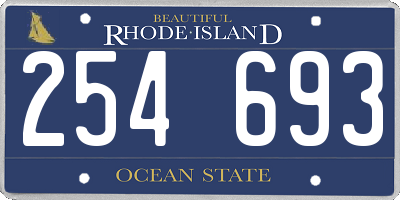 RI license plate 254693