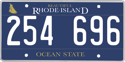 RI license plate 254696