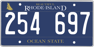 RI license plate 254697