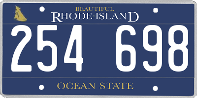 RI license plate 254698