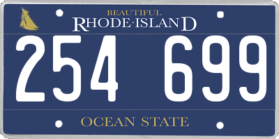 RI license plate 254699