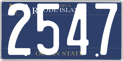 RI license plate 2547