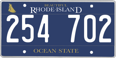 RI license plate 254702