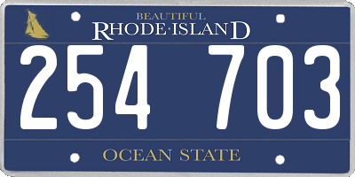 RI license plate 254703