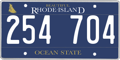 RI license plate 254704
