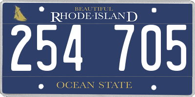 RI license plate 254705