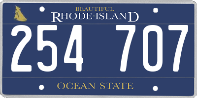 RI license plate 254707