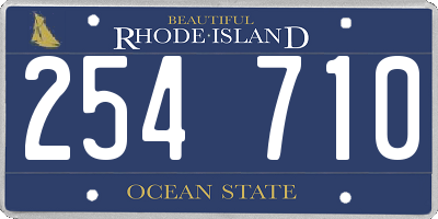 RI license plate 254710