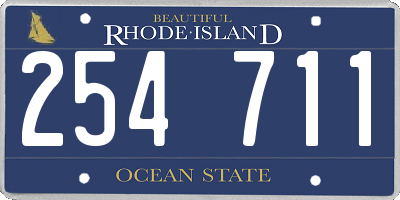 RI license plate 254711