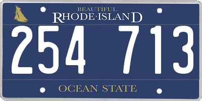 RI license plate 254713