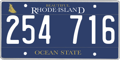 RI license plate 254716
