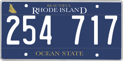 RI license plate 254717