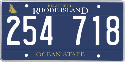RI license plate 254718