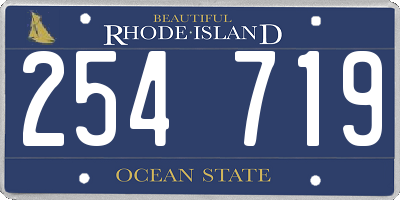 RI license plate 254719