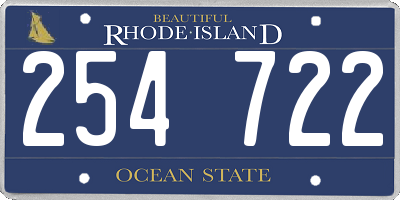 RI license plate 254722