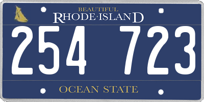 RI license plate 254723