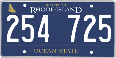 RI license plate 254725