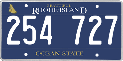 RI license plate 254727