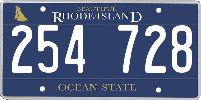RI license plate 254728