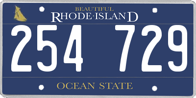 RI license plate 254729