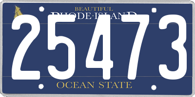 RI license plate 25473