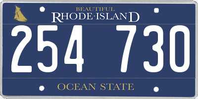 RI license plate 254730
