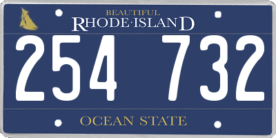 RI license plate 254732