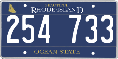 RI license plate 254733