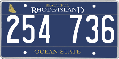 RI license plate 254736