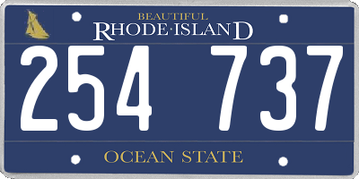 RI license plate 254737