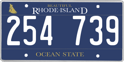 RI license plate 254739