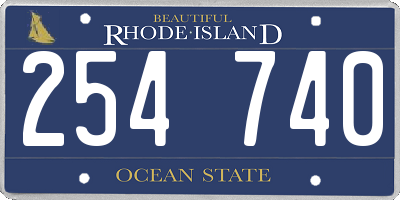 RI license plate 254740
