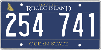 RI license plate 254741