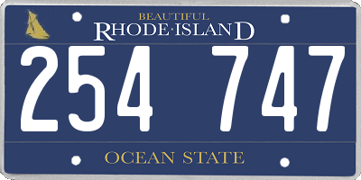 RI license plate 254747