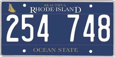 RI license plate 254748