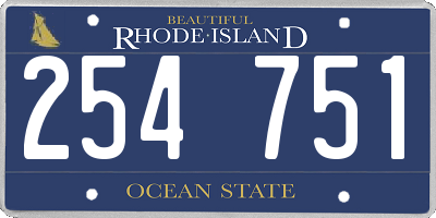 RI license plate 254751