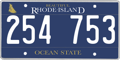 RI license plate 254753