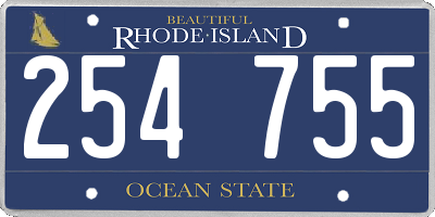 RI license plate 254755