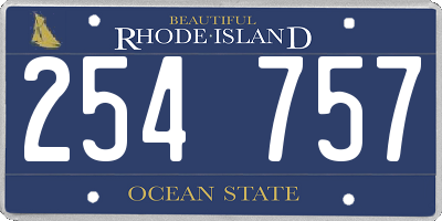 RI license plate 254757
